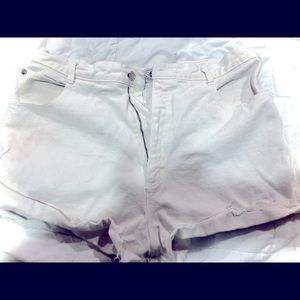 White jean shorts